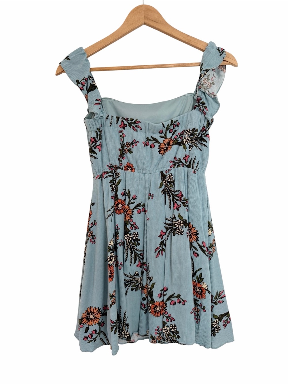 Lulus Off-Shoulder Floral Mini Dress in Teal Sz S - Picture 10 of 12
